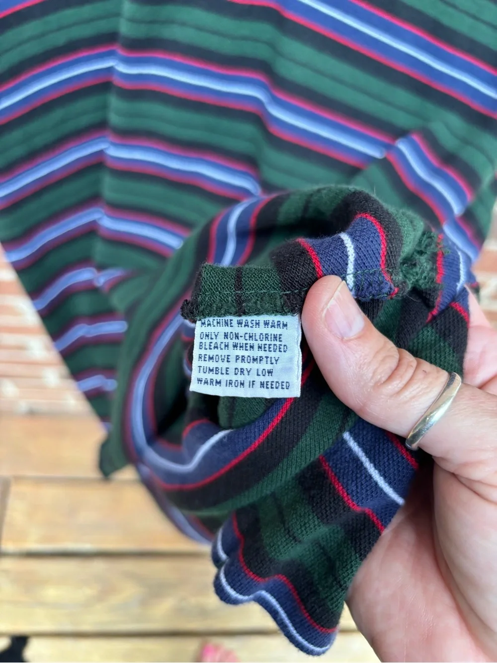 Polo Ralph Lauren Custom Fit Striped Polo Shirt XL Green Blue Red Cotton